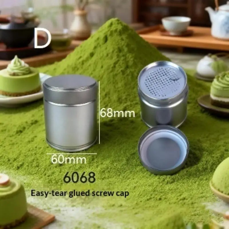 Mini Tinplate Matcha Powder Can – Airtight Tea & Spice Jar Airtight Storage Tin SPOT D