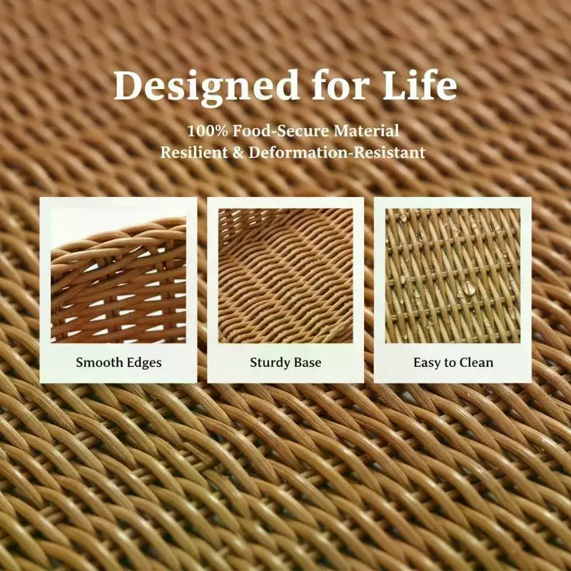 Woven Rattan-Style Serving Basket – Bread, Fruit & Veggie Tray Woven Serving Basket SPOT