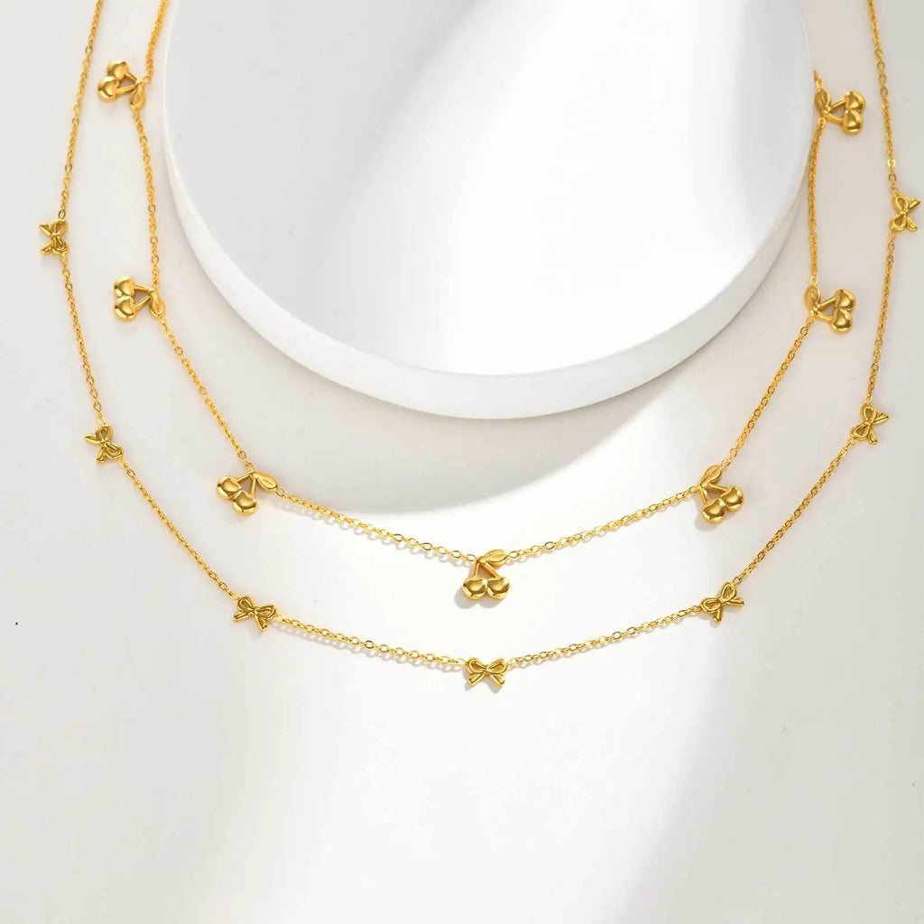 Cherry Pendant Necklace – 18K Gold Plated, Waterproof Gift Pendant Necklace SPOT
