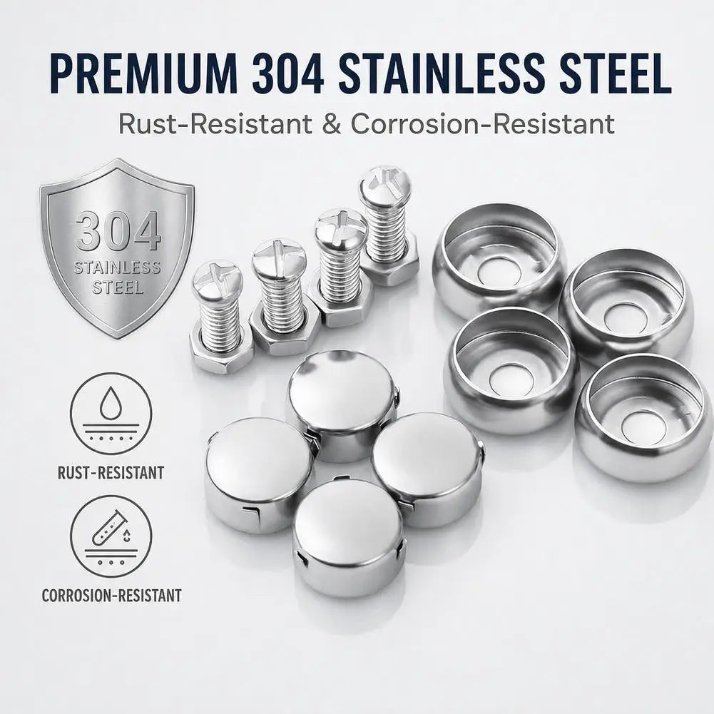 Stainless Steel License Plate Security Screws – 4-Pack License Plate Screws SPOT
