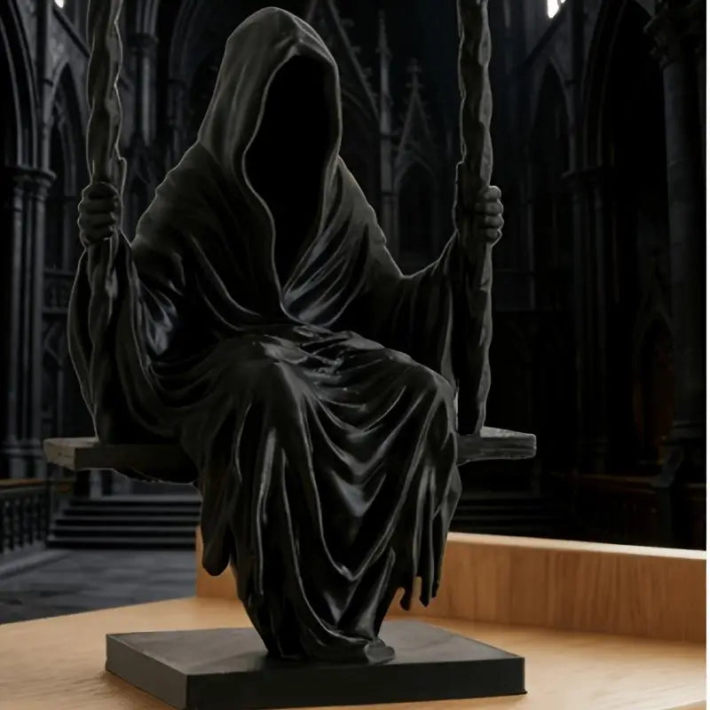 Swinging Grim Reaper Resin Figurine | Gothic Halloween Décor Decorative Figurine SPOT