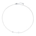 Dainty Skinny Bar Cross Necklace – Minimal Layering Jewelry Bar Pendant Necklace SPOT 782 Silver Color