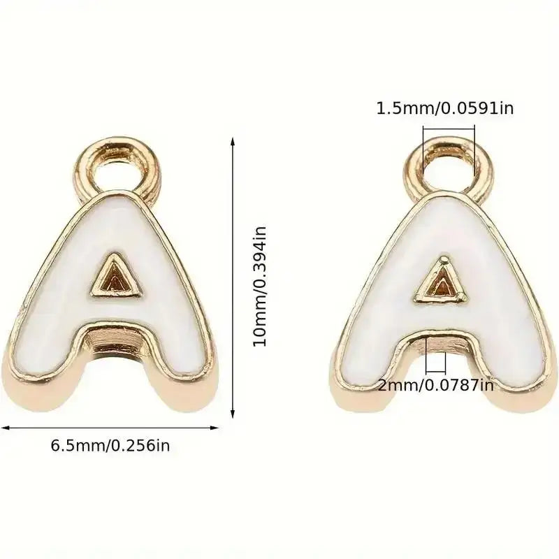 100-Pack Colorful Enamel A-Z Alphabet Charms for DIY Jewelry Jewelry Making Charms SPOT