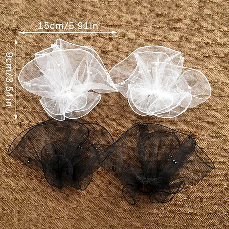 Tulle Fake Pleated Cuff Sleeves – Pearl Nail Art Photo Display Nail Art Accessory SPOT