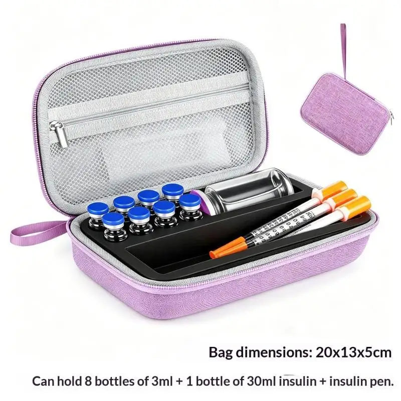 Hard Shell EVA Insulin Vial Storage Case | Travel Organizer Medical Storage Case SPOT