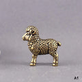 Chinese Zodiac Goat Brass Figurine – Feng Shui Lucky Sculpture Decorative Figurine SPOT A1