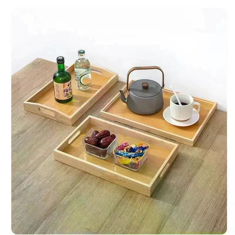 Bamboo Rectangular Serving Tray with Handles | Multi-Use Bamboo Serving Tray SPOT