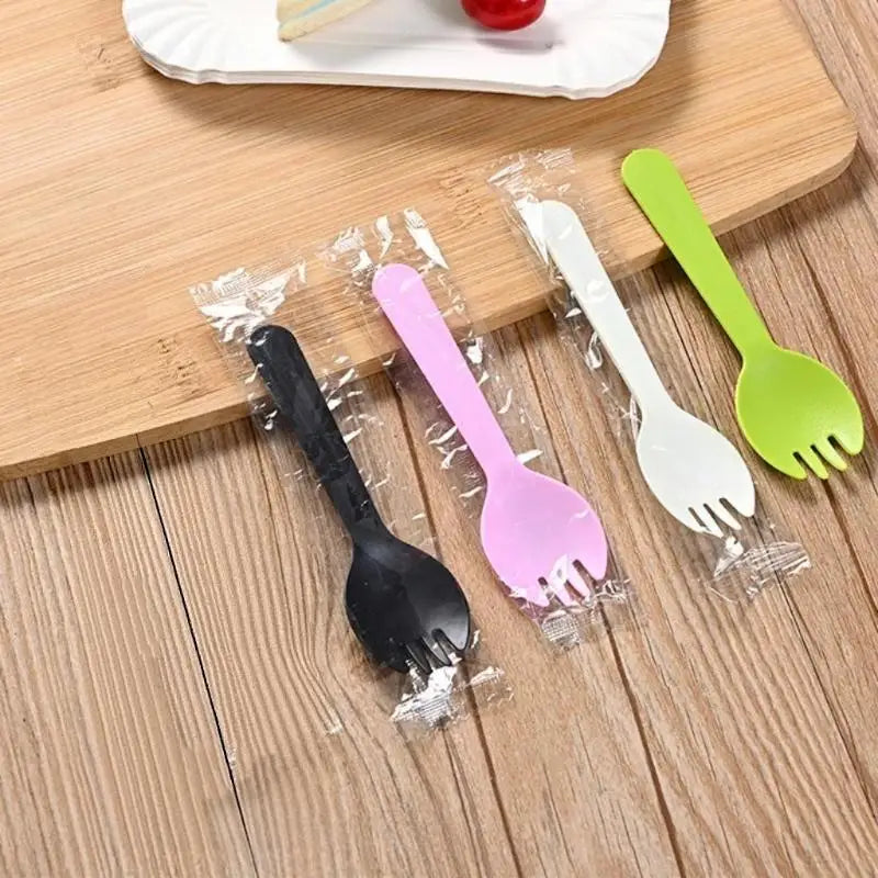 100-Pack Individually Wrapped BPA-Free Plastic Spoons – Party Disposable Cutlery SPOT