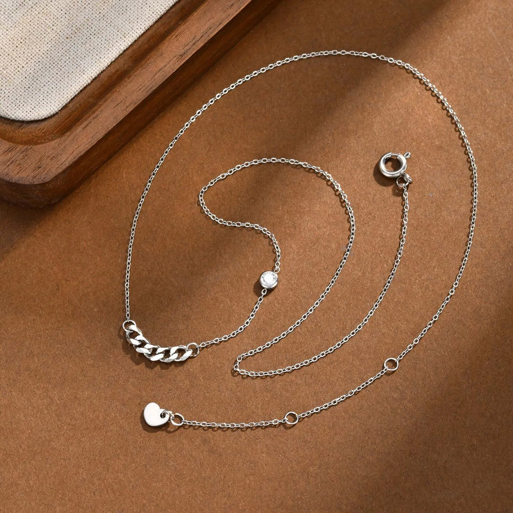 Women's Dainty CZ Pendant Necklace – Stainless Steel Chain Pendant Necklace SPOT