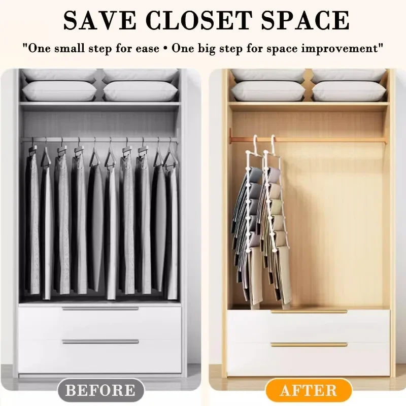 Foldable Multi-Layer Pants Hanger – Non-Slip Space-Saving Rack Pants Hanger Rack SPOT