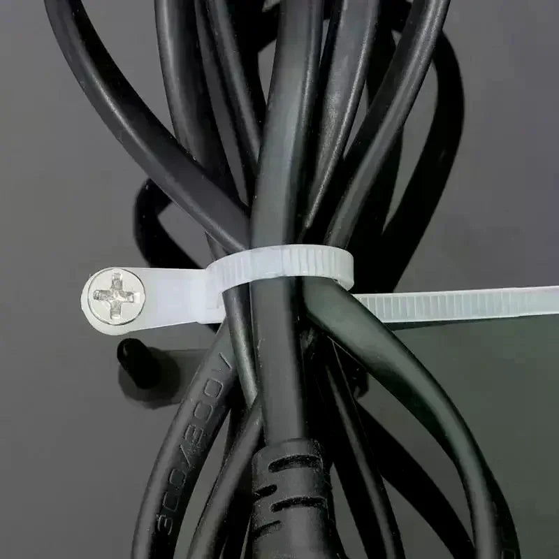 100-Pack Screw Hole Nylon Cable Ties – Self-Locking Cord Straps Nylon Cable Ties SPOT