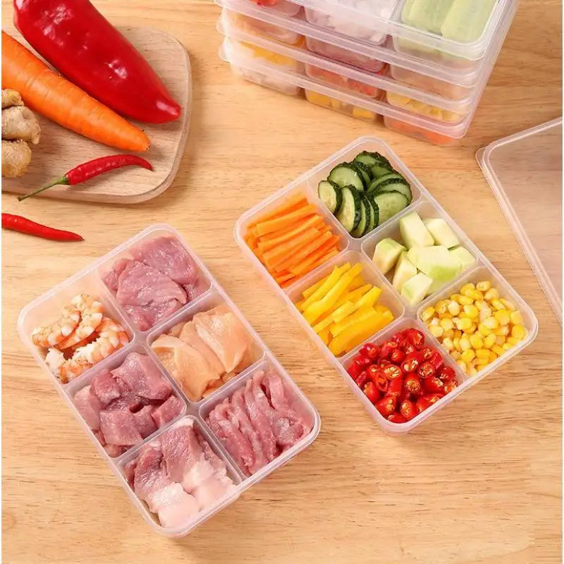 6-Grid Transparent Fridge Storage Box – Large Capacity Container Food Storage Container SPOT