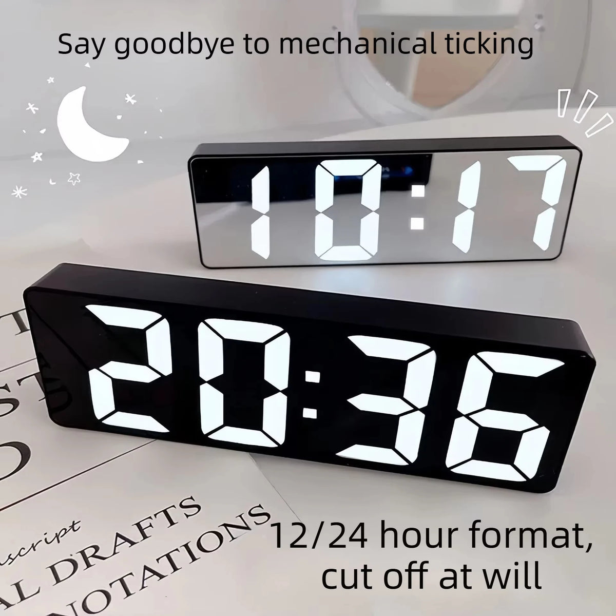 LED Digital Alarm Clock – Snooze, Night Mode & Music | NOCCLILI LED Alarm Clock SPOT