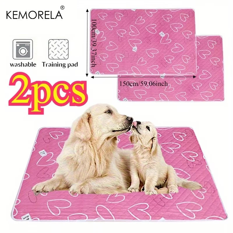 2-Pack Extra Large Reusable Pet Pee Mats – Non-Slip Washable Reusable Pet Mat SPOT 100X150cm