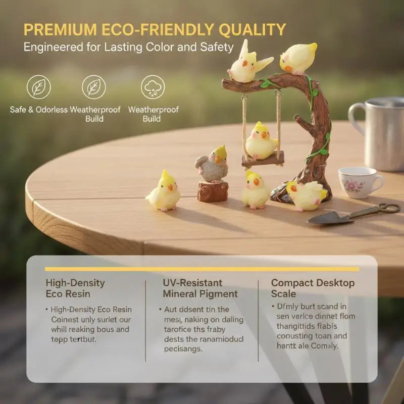 6-Pack Resin Cockatiel Bird Figurines – Garden & Home Décor Decorative Figurines SPOT