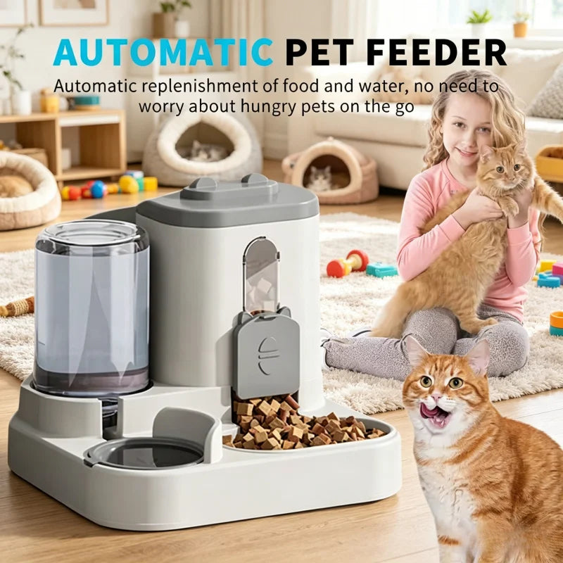 KEMORELA Automatic Cat Feeder & Water Fountain Spill-Proof Automatic Pet Feeder SPOT