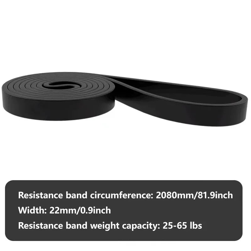 Latex Resistance Band – Pull-Up & Strength Training Elastic Band Resistance Band SPOT Black 25-65LB