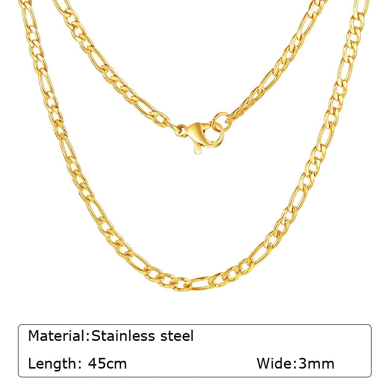 316L Stainless Steel Thin Link Chain Necklace – Gold Women Chain Necklace SPOT NC-821G-45