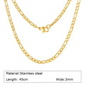 316L Stainless Steel Thin Link Chain Necklace – Gold Women Chain Necklace SPOT NC-821G-45