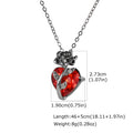 Gothic Rose Heart Necklace – Red Rhinestone Pendant for Women Pendant Necklace SPOT NC-3279BR