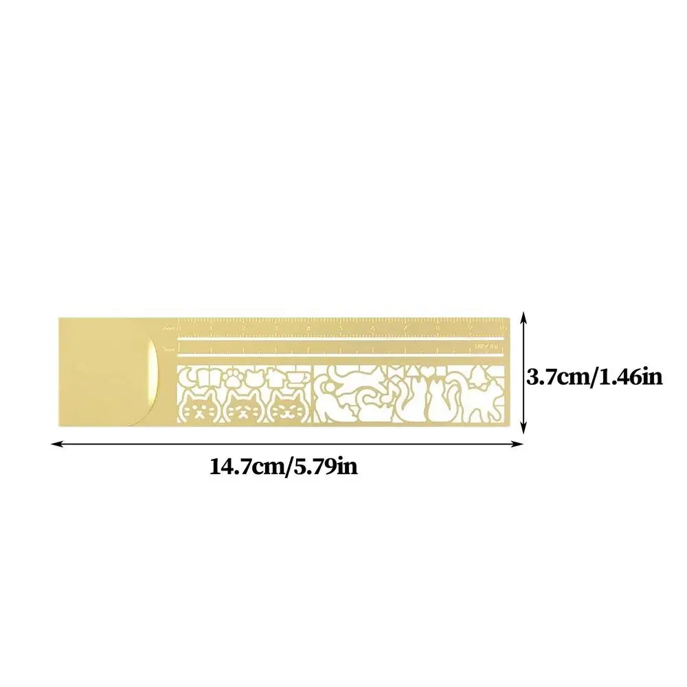 Cute Cat Metal Stencil Ruler – Planner & Drawing Template Stencil Ruler SPOT a