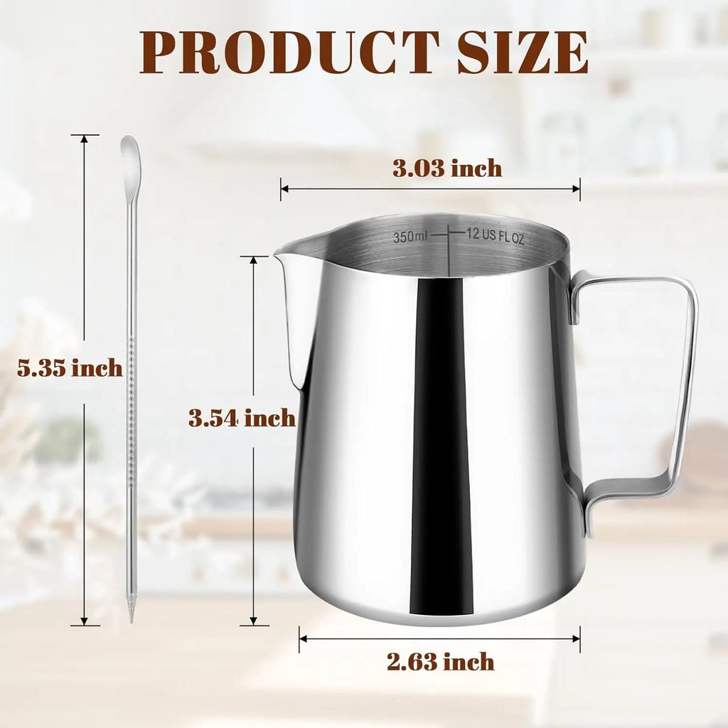 12oz Stainless Steel Milk Frothing Pitcher – Latte Art Jug Milk Frothing Pitcher SPOT