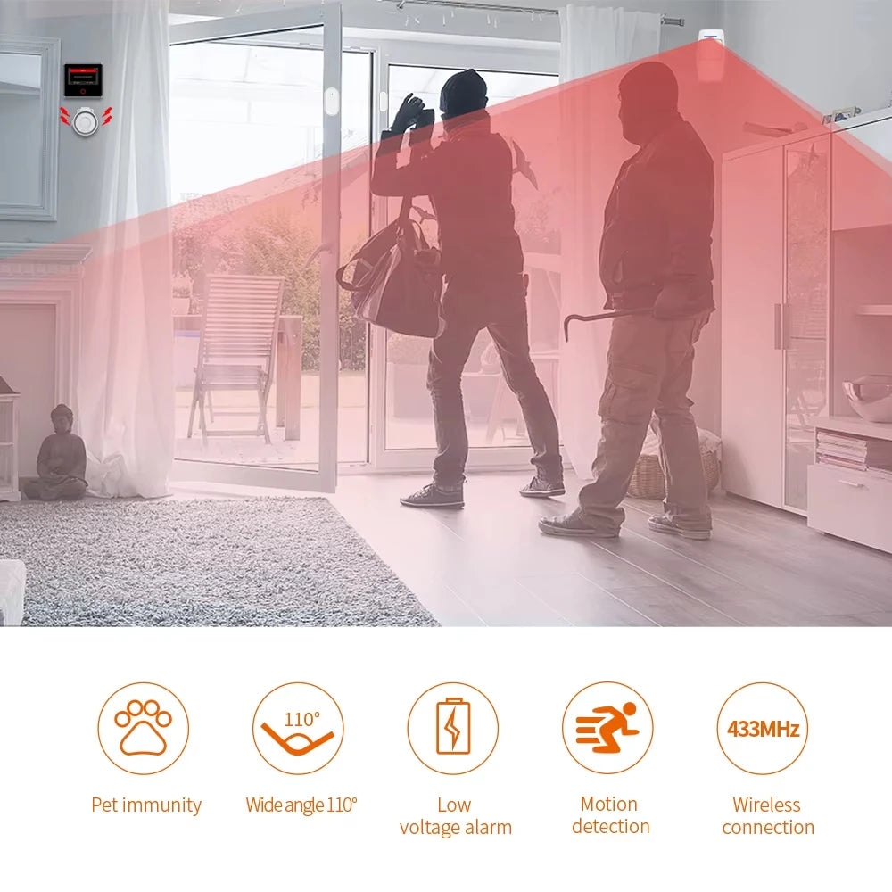 PIR Motion Sensor – 433MHz Wireless Infrared Detector & Alexa Motion Sensor Detector SPOT
