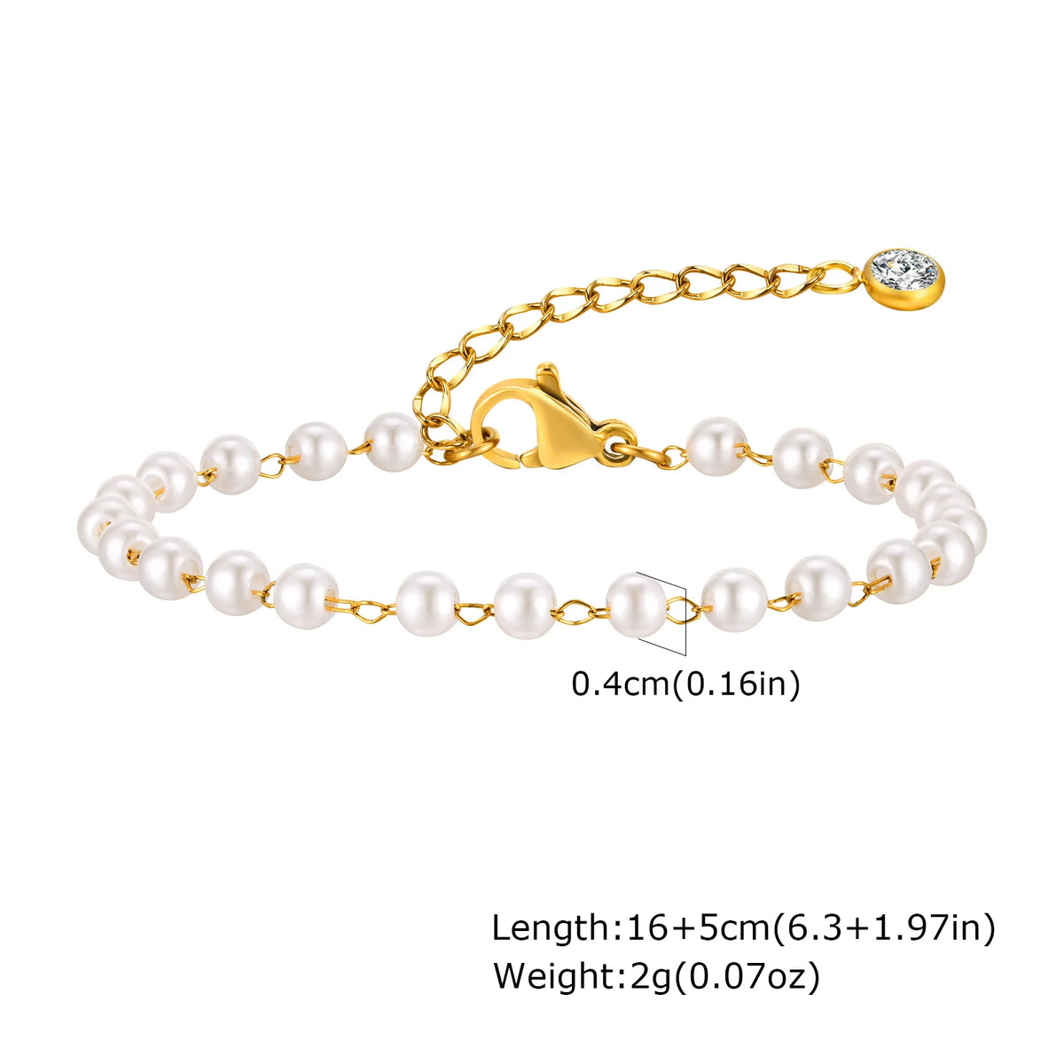 Women's Gold Beaded Ball Bracelet – Stackable Stainless Steel Beaded Bracelet SPOT BR-2026G