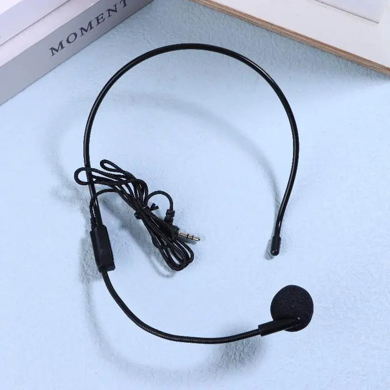 Wired 3.5mm Head-Mounted Headset Mic for Teaching & Lectures Headset Microphone SPOT Black