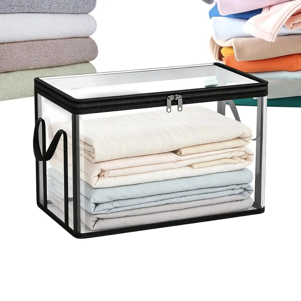 Transparent Stackable Storage Bins – Large PVC Organizer Box Storage Organizer Bin SPOT