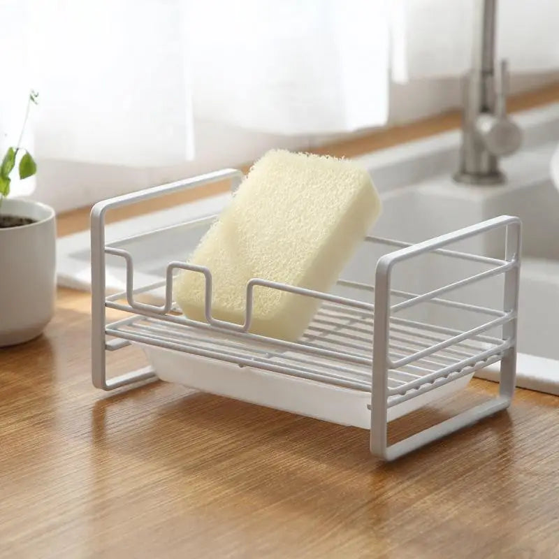 Metal Kitchen Sponge Holder with Removable Drain Tray Kitchen Sink Organizer SPOT