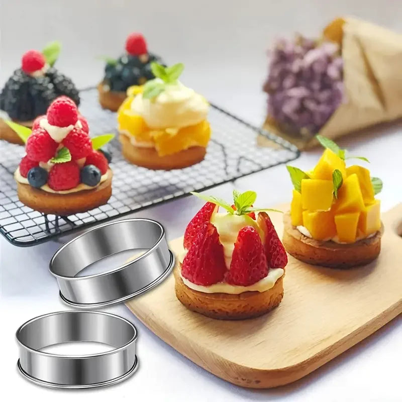 3-Pack Stainless Steel Baking Rings – Muffin, Tart & Cake Molds Baking Ring Molds SPOT