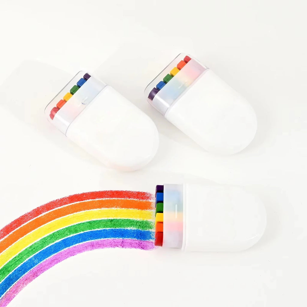 6-Color Rainbow Crayon Paint Sticks – Kids Party Favor Set Crayon Paint Sticks SPOT