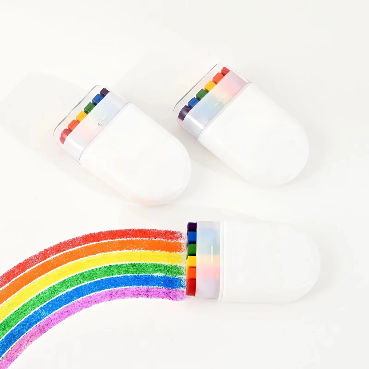6-Color Rainbow Crayon Paint Sticks – Kids Party Favor Set Crayon Paint Sticks SPOT