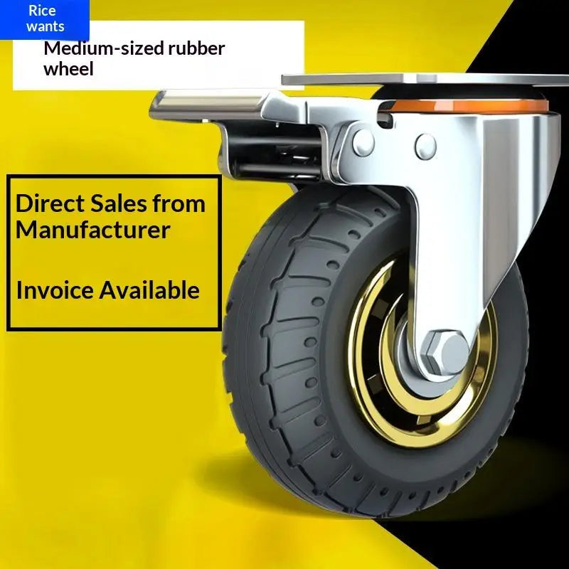 3/4" Silent Rubber Swivel Caster Wheels with Brake – Universal Swivel Caster Wheels SPOT