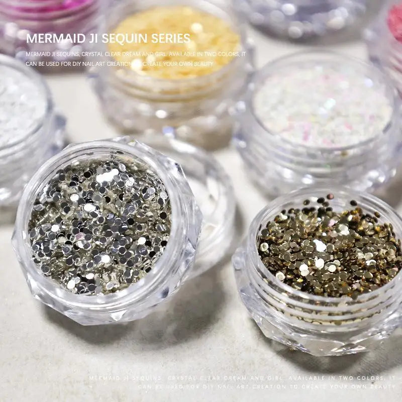 1mm Mini Circular Nail Glitter – Sparkling DIY Nail Art Sequins Nail Art Glitter SPOT