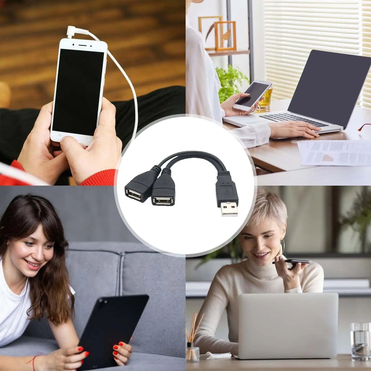 USB 2.0 Y Splitter Cable 1 Male to 2 Female | 30cm USB Splitter Cable SPOT