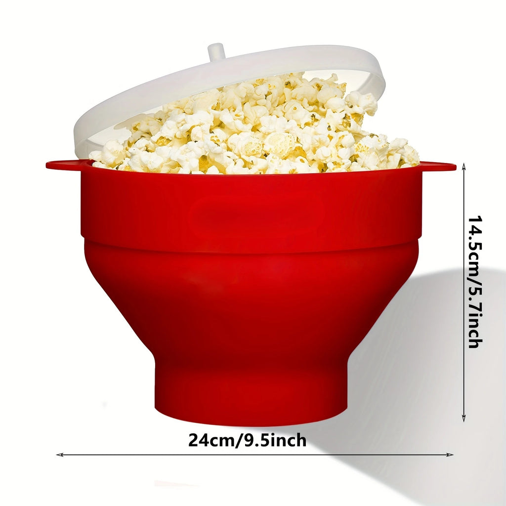 3L Foldable Silicone Microwave Popcorn Maker – BPA-Free Microwave Popcorn Maker SPOT Red