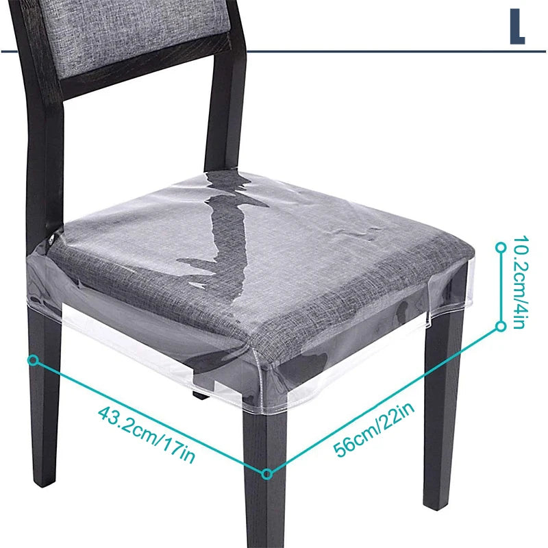 Transparent PVC Dining Chair Cover – Waterproof & Anti-Scratch Chair Seat Cover SPOT L
