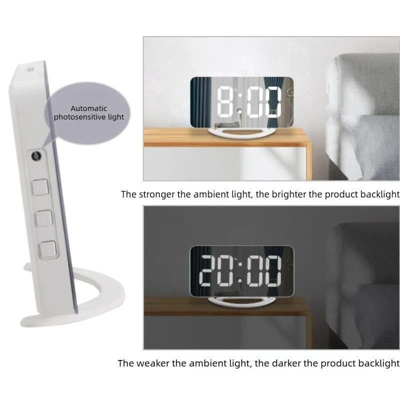 LED Vibration Alarm Clock with Snooze & Night Mode | Bedside LED Alarm Clock SPOT