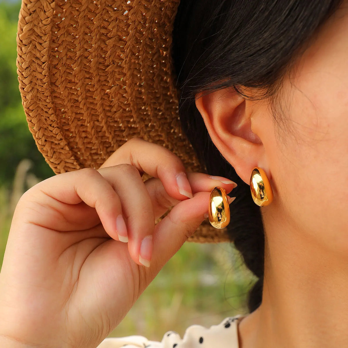 Waterdrop Stud Earrings – Hypoallergenic Stainless Steel Gold Stud Earrings SPOT