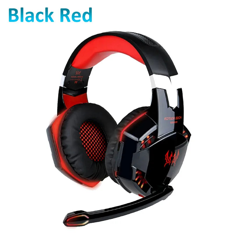 VIKEFON G2000 Wired Gaming Headset – 50mm Driver & LED Wired Gaming Headset SPOT Black Red