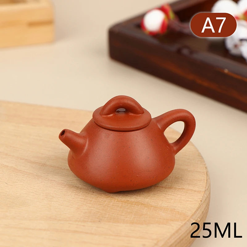 Mini Purple Clay Teapot 25ml – Handmade Pocket Travel Tea Set Mini Clay Teapot SPOT A7