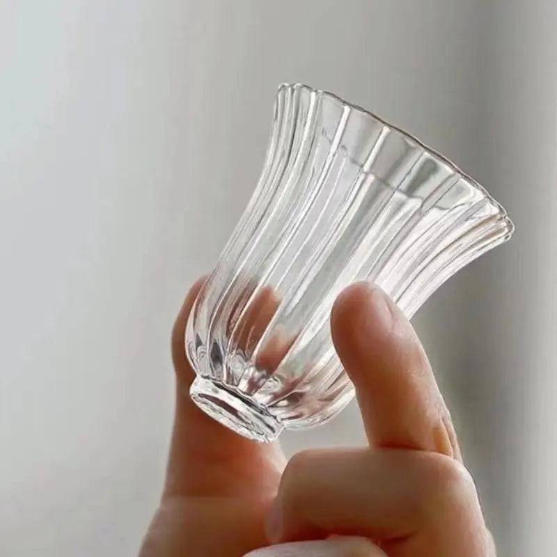 50ml Floral Petal Glass Tea Cup | Japanese Gongfu Teacup Glass Tea Cup SPOT Default Title