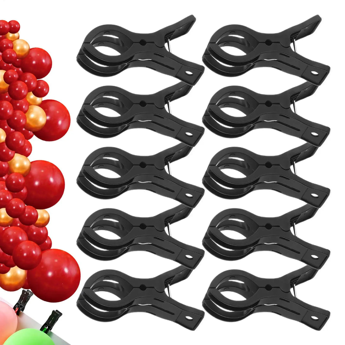 Heavy Duty Backdrop & Balloon Arch Clips – 10-Pack Party Clamps Party Decoration Clips SPOT