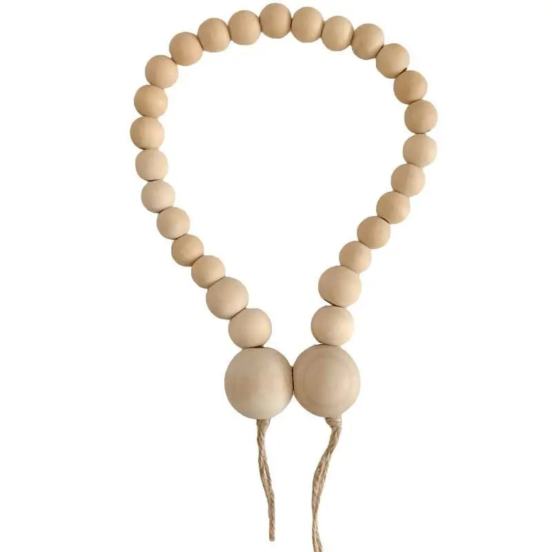 Wood Bead Curtain Tieback – Boho Hemp Rope Holdback Curtain Tieback SPOT