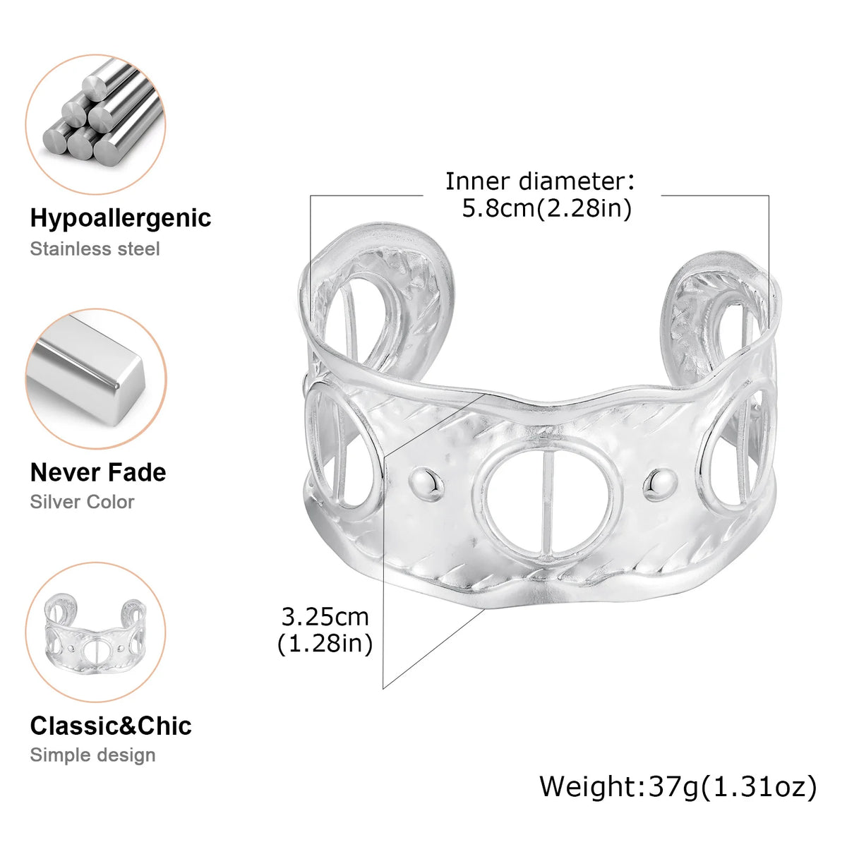 Meaeguet Hollow Wide Cuff Bangle Bracelet | Women's Gift Cuff Bangle Bracelet SPOT