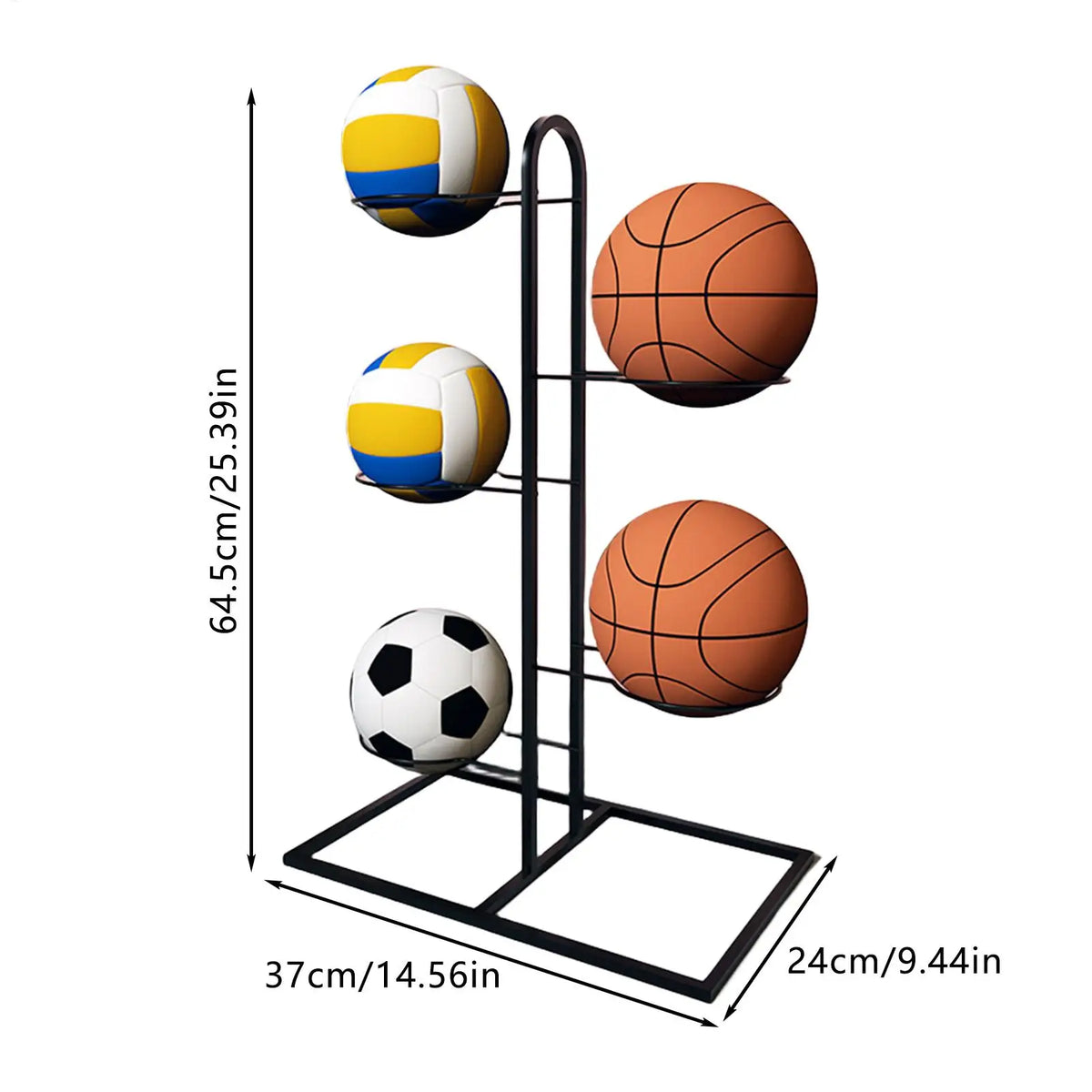 Cast Iron Multi-Layer Ball Storage Stand – Basketball & Sports Ball Storage Stand SPOT