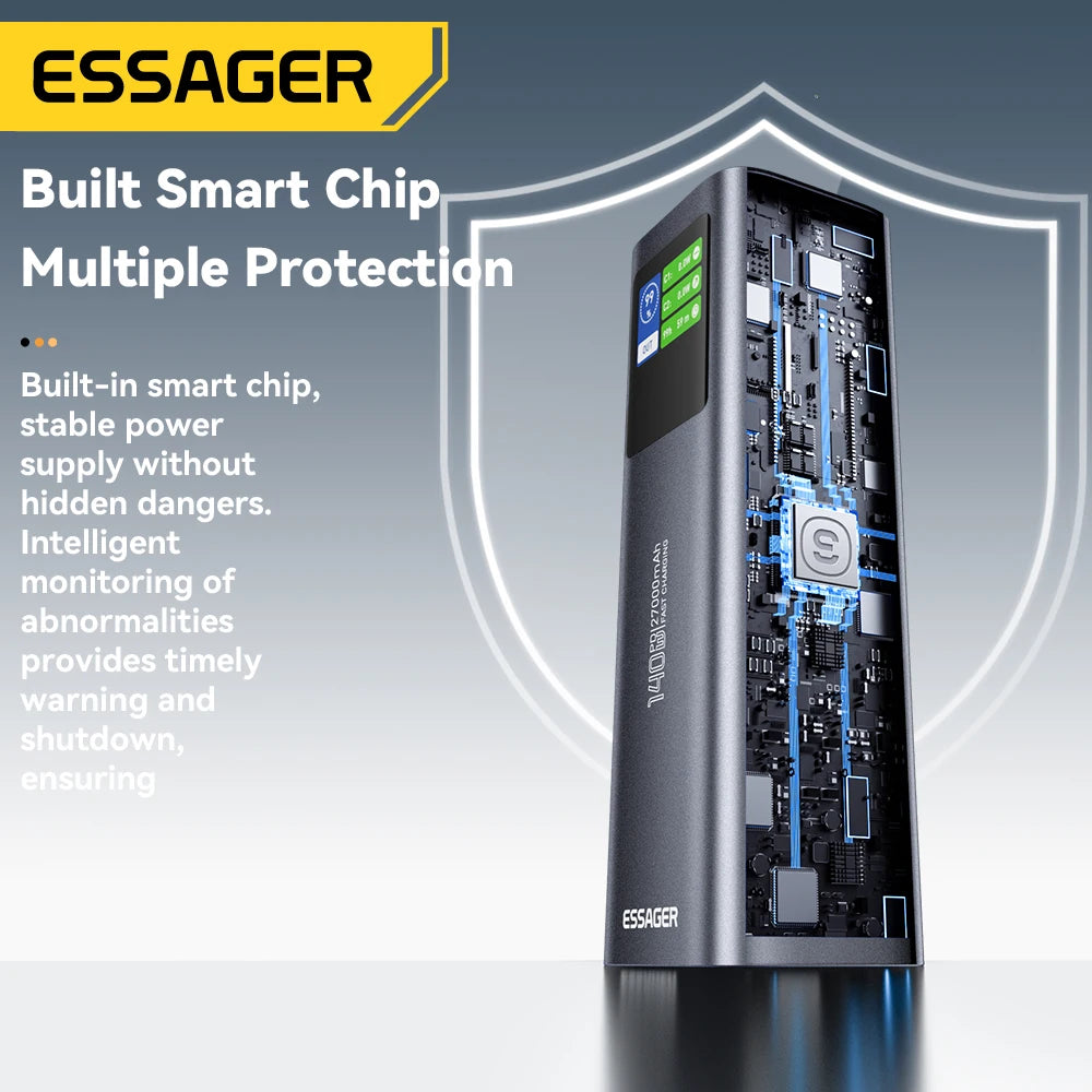 ESSAGER 140W 27000mAh Power Bank PD3.1 Fast Charging Display Portable Power Bank SPOT