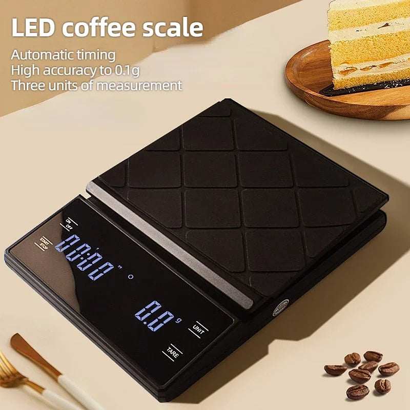 Digital Coffee Scale with Timer & LED Screen – 3kg/0.1g Digital Kitchen Scale SPOT